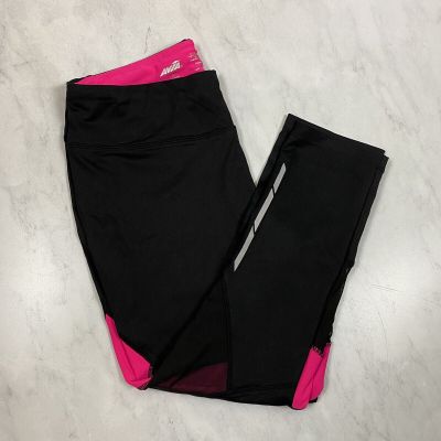 AVIA: Sporty Reflective Cropped Workout Athletic Gym Mesh Leggings Pants Medium