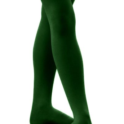 Women's Solid Colored Seamless Dance Costume Opaque Nylon Footed Tights Hosiery