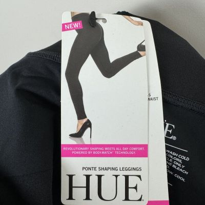 HUE Womens Black Ponte Shaping Leggings Size XXL Made To Move New