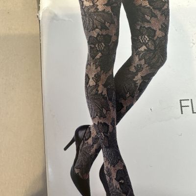 Mix it Floral Lace Tights XL 2 Tone Full Foot Hose