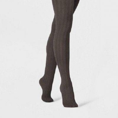 A New Day Women's Herringbone with Subtle Metallic Sparkle Tights - Black S/M