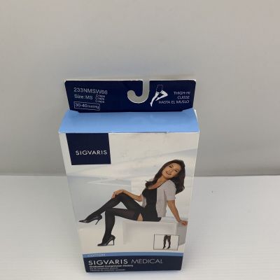 SIGVARIS 233NMSW66 SIZE MS THIGH-HI CUISSE COTTON HOSIERY