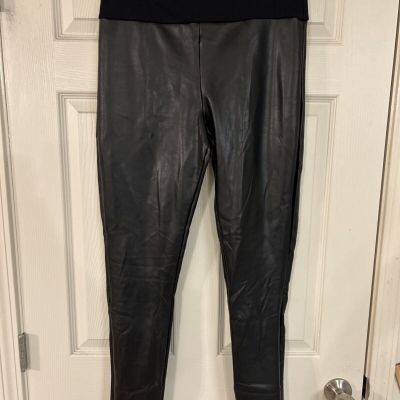 ASSETS by SPANX Women's All Over Faux Leather Leggings, Black Size 1X