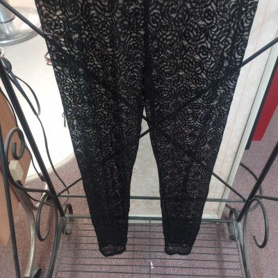 GANZ sheer lacy leggings small/medium black