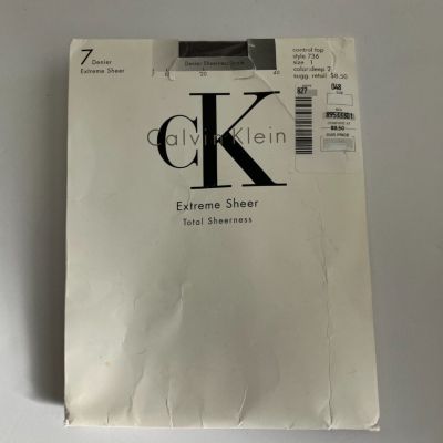 Calvin Klein pantyhose 7 Denier Extreme Sheer Control top Deep 2(Brown) Size 1