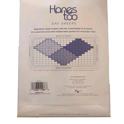 New Hanes Too Day Sheer Control top Pantyhose Style 136 Little Color Size EF