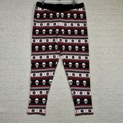 Torrid Womens Plus Sz 4 Leggings Skulls and Hearts Gothic Punk Halloween Winter