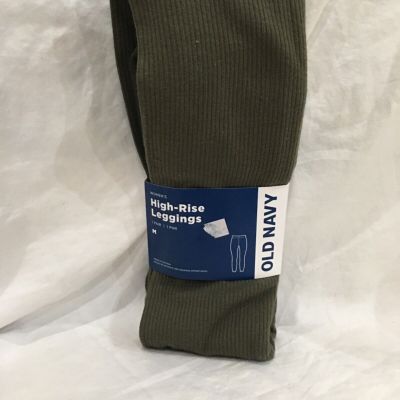 NWT Old Navy Women's PLUS Green Rib High Rise Jersey Leggings Pants size 3X