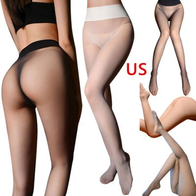 US Women's Ultra Thin Pantyhose High Waist Tights Sheer Control Stockings Tights