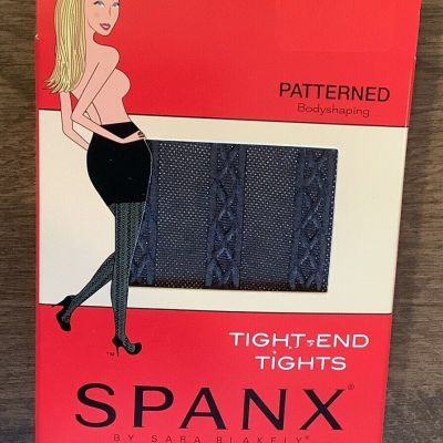 Spanx Women's Tight End Patterned Bodyshaping Tights 322 Size A Charcoal NWT