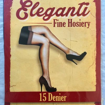 Eleganti Fully Fashioned Stockings Black Cuban Heel Size Small New In Package