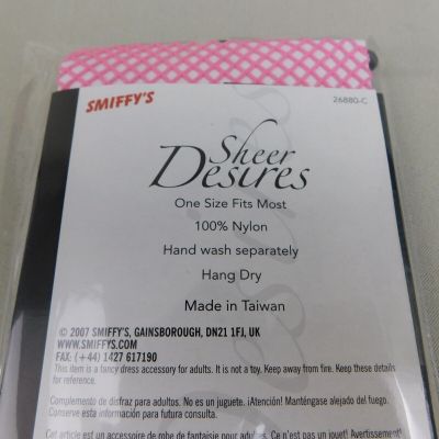 Smiffy's Sheer Desires Lattice Fishnet Tights - Pink #6632