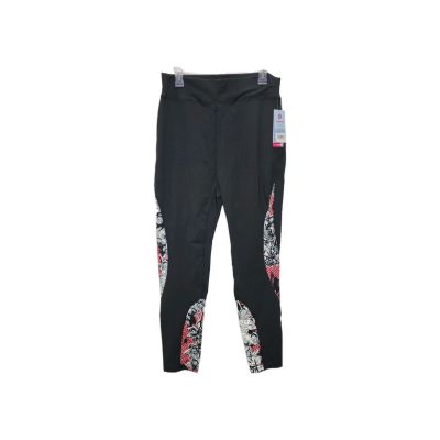 Pop Fit 2XL Womens Black/Pink Patterned High Rise Leggings