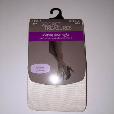 Secret Treasures Women's Shaping Sheer Tights, 1 Pair Size 2 NUDE