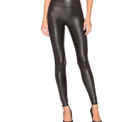 Spanx Women's Size XS Faux Black Leather Leggings Pants Stretch Causal