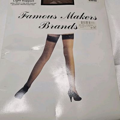 FAMOUS MAKERS BRANDS THIGH HI NYLONS DAYSHEER Nude FITS 8 1/2 - 11