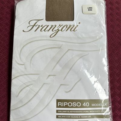 VTG. Franzoni Lycra Stretch Tights Opaque Sheer w/ High Waist & Gusset Size L