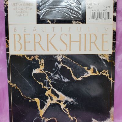 Berkshire Ultra Sheer Silky Control Top Pantyhose Off Black Size 1 NEW Y2K
