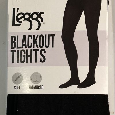 L’eggs Black Blackout Tights Women’s Size M Soft Enhanced Brand New