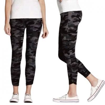 Sundry Women's Camo Leggings Size 1 Gray Black Ruched Ankle Soft Stretch