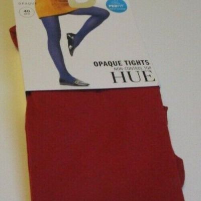 Hue Opaque Tights size 1 Deep Red 40 Denier non control top