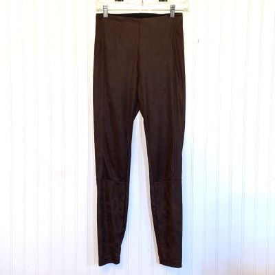 Lysse Buffed Faux Suede Legging Pants Women's Small S Brown Pull on Style 1513
