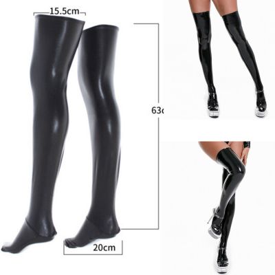Shiny Thigh High Stockings for Women Oil Glossy Stockings Opaque Long Stockings