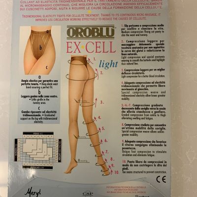 OROBLU EX CELL Light Size M Nude Cellulite Control Panty Hose Tights Nylons