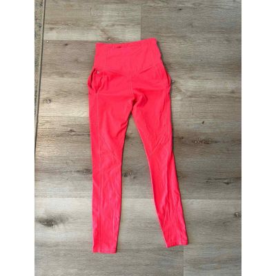 Fabletics High Waisted High Compression leggings Bright Coral Pink
