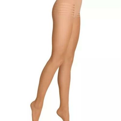 New Women's ITEM M6 Suntan Invisible Ultra Sheer Compression Tights Size S
