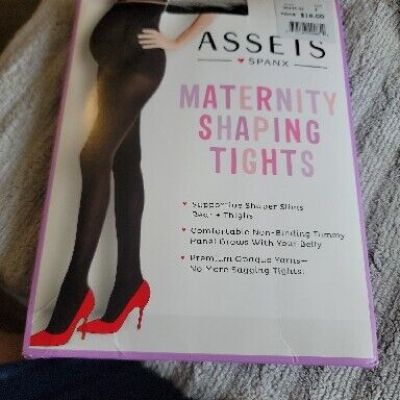Spanx Assets Maternity Shaping Tights Size 2 Black Soft Waistband New