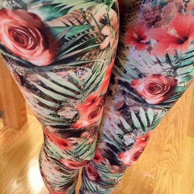 Leggings Buttery BRIGHT PRARIE Paisley Floral SOFT OS 2-10
