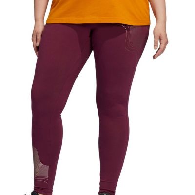 adidas Womens Plus Size Holiday Graphic Leggings-1X