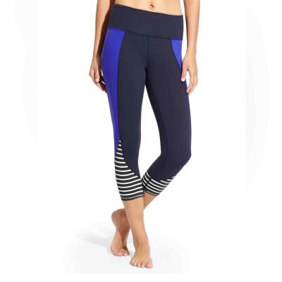 Athleta High Rise Flow Stripe Chaturanga Capri Crop Workout Yoga Pants size S