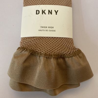 BRAND NEW DKNY Fishnet Thigh High Size Medium/Tall Color Nude DYS028 120-175lbs
