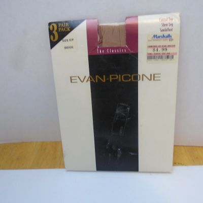 Evan-Picone Ultra Sheer Pantyhose New Beige size E/F 1 pair