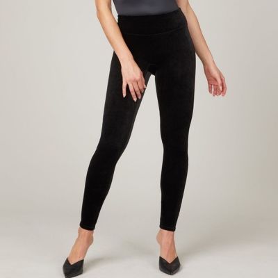 Spanx Black Velvet Leggings Pull On Velour Pants Style 2070 Women’s Plus Size 3X