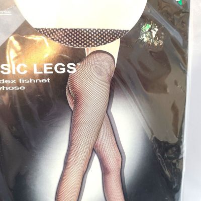 NWT Music Legs Fancy Black Fishnet Panty Hose Adult 9000 Lingerie Stockings