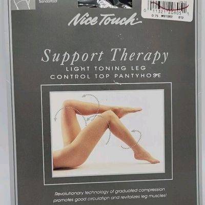 Sears Nice Touch Support Therapy Off Black Size B Pantyhose NEW