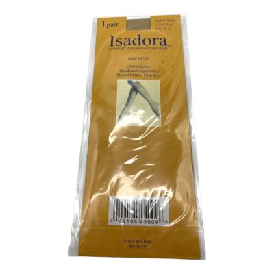 Isadora Comfort Top Sheer Knee High Nylon Nude Fits 9-11 Style 4500 - 2 Pair