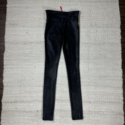 Spanx Leggings Extra Small Black Faux Leather