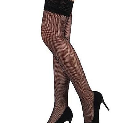 ohmydear Womens Sheer Fishnets Thigh High Stockings with Antiskid Silicone Co...