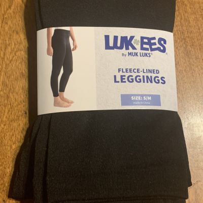 Muk Luks Womens Fleece Lined Leggings Black Size S/M Height 4'9-5'4 Style: 22115