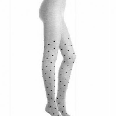 Hue Women'S Gray Sweater Tights  Black Dotted U240141 Size S/M or M/L