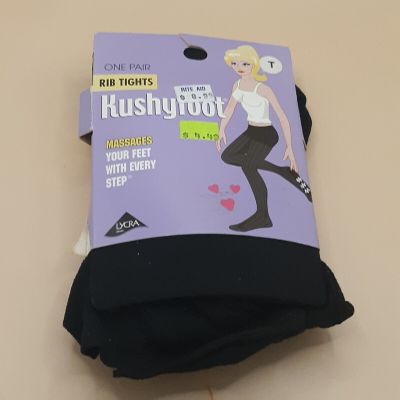 1 KUSHYFOOT Black Diamond Pattern Tights~Tall 5'2