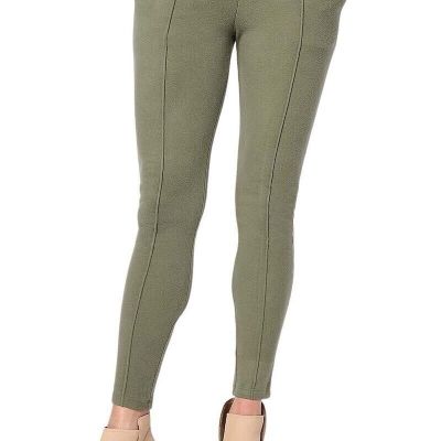 Cuddl Duds Flannel Fleece Leggings With Seam Detail Size 3X Olive Green NEW