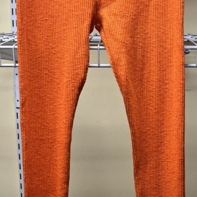 Fashion Nova Orange Ribbed Stretch Leggings Women's Size Medium New