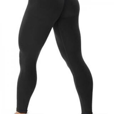 Butt Lifting Workout Leggings for Women Seamless Scrunch Yoga Large Black