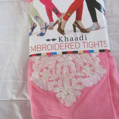 Khaadi Embroidered Tights Footless Cotton Spandex  New in Package Pink
