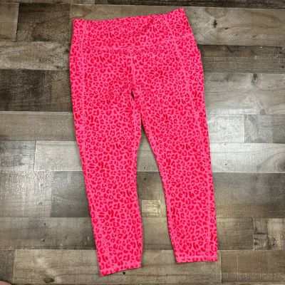 Fabletics PureLuxe Women’s Size XL Exercise Leggings Pink Leopard Print Pants